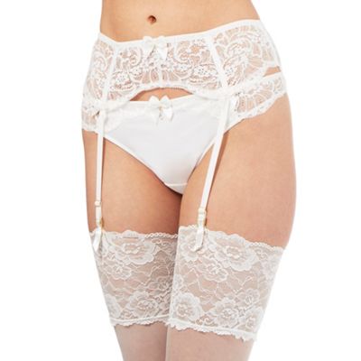 Ivory lace suspender